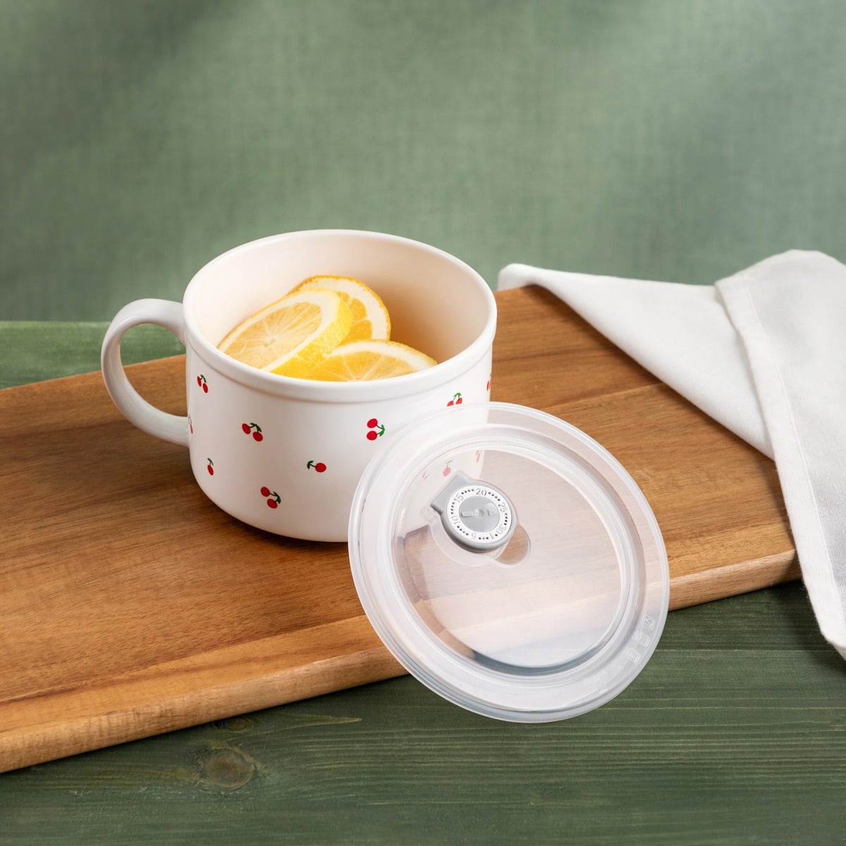 Serving Utensil BALIS Cherry with Lid 0.75L Porcelain