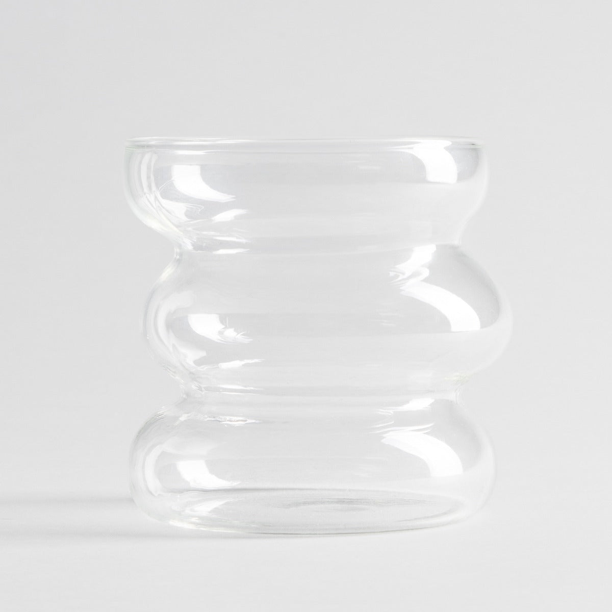 BUBBLY Transparent Glass Mug 0.45L Curved Design
