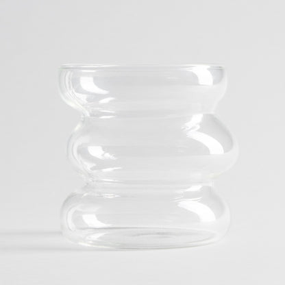 BUBBLY Transparent Glass Mug 0.45L Curved Design