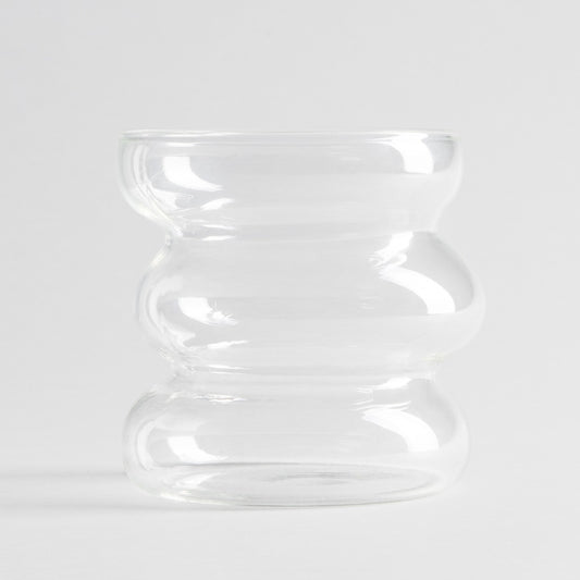 BUBBLY Transparent Glass Mug 0.45L Curved Design