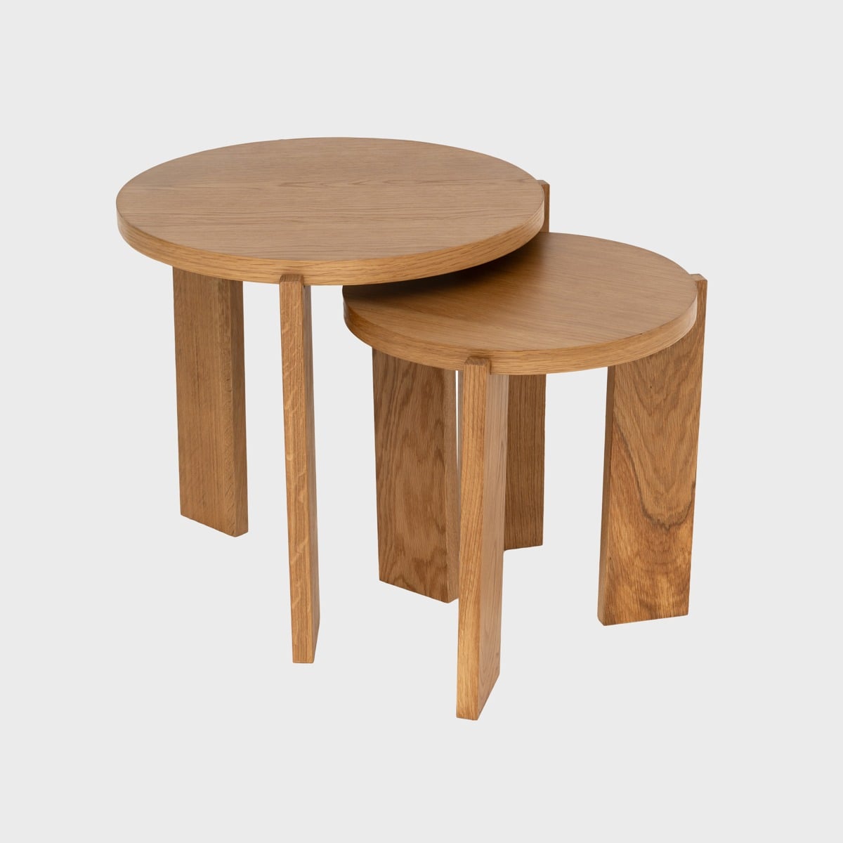 Coffee Table Set TABULA in Oak Veneer Natural Finish