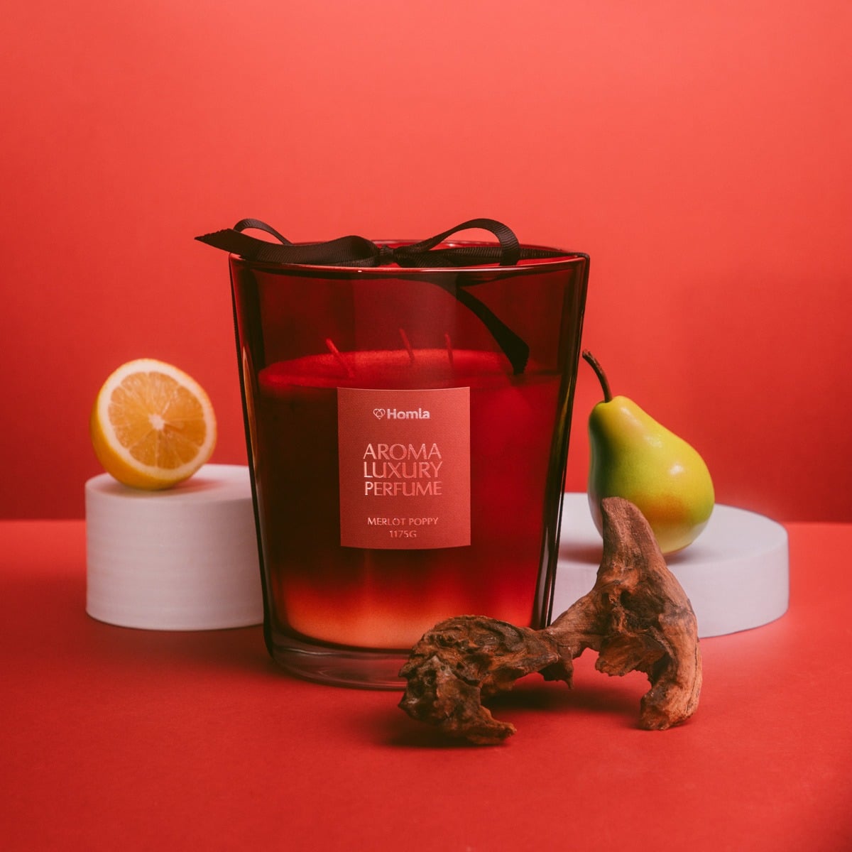 EMBER Merlot Poppy Scented Candle - 1175g, 80 Hour Burn