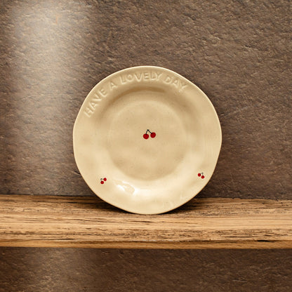 Isernia Porcelain Plate in Cherries Design - 20 cm
