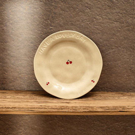 Isernia Porcelain Plate in Cherries Design - 20 cm