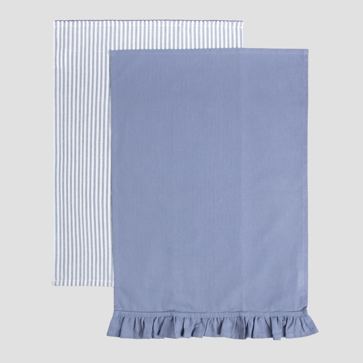 ANDIE Kitchen Cloth Set with Frill and Stripes - 2 Pack