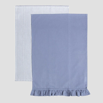 ANDIE Kitchen Cloth Set with Frill and Stripes - 2 Pack