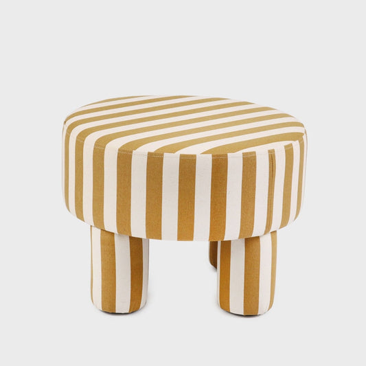 Puff CHIARO Beige and White Pouf 50x50x37 cm