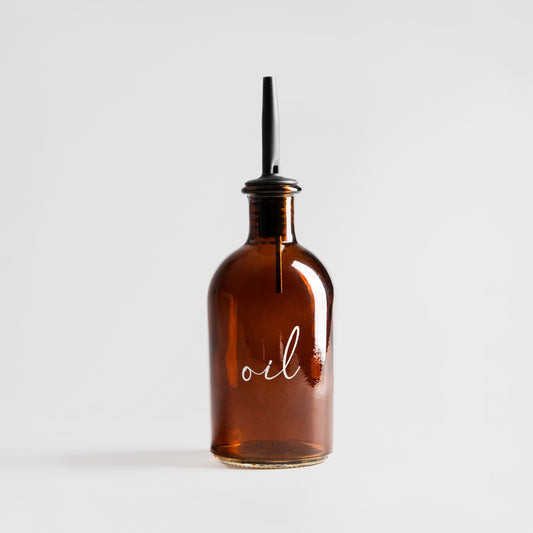 Versare Amber Glass Oil Bottle 0.25L for Precise Pouring