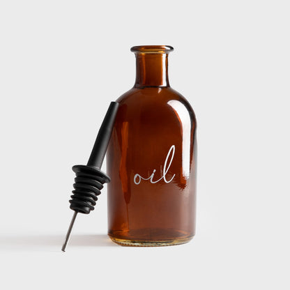 Versare Amber Glass Oil Bottle 0.25L for Precise Pouring