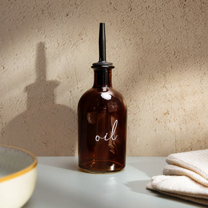 Versare Amber Glass Oil Bottle 0.25L for Precise Pouring