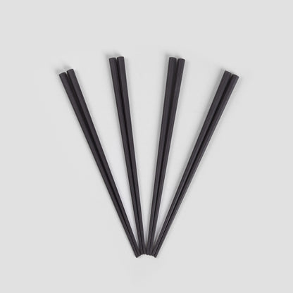 Set of 4 Black Sushi Chopsticks for Asian Cuisine