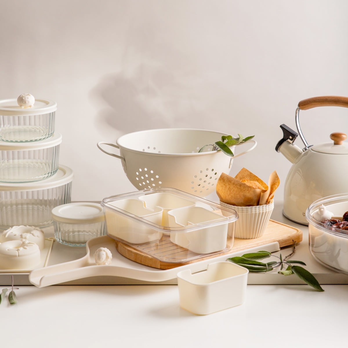 NIBBLY Cream Colander 23x13.5 cm