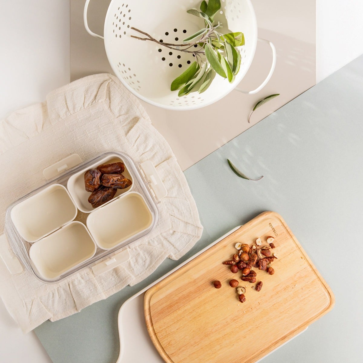 NIBBLY Cream Colander 23x13.5 cm