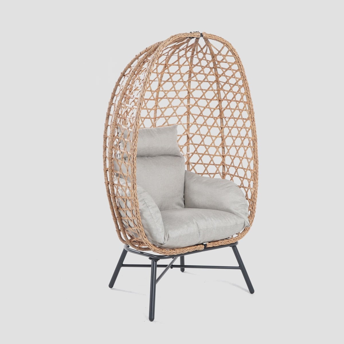 Armchair PARAISO natural with beige cushion