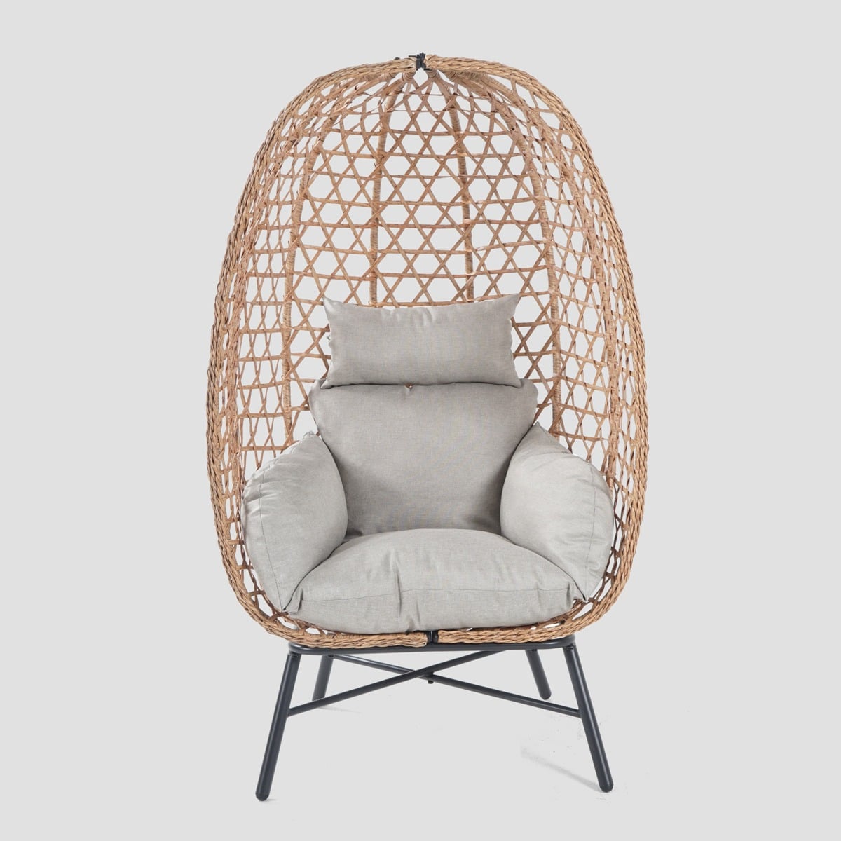 Armchair PARAISO natural with beige cushion