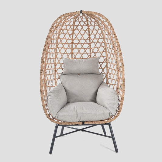 Armchair PARAISO natural with beige cushion