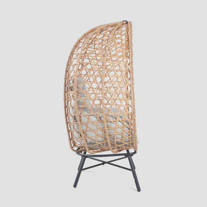 Armchair PARAISO natural with beige cushion