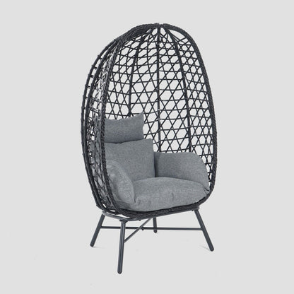 Paraiso Armchair Black with Grey Cushion 85x67x144 cm