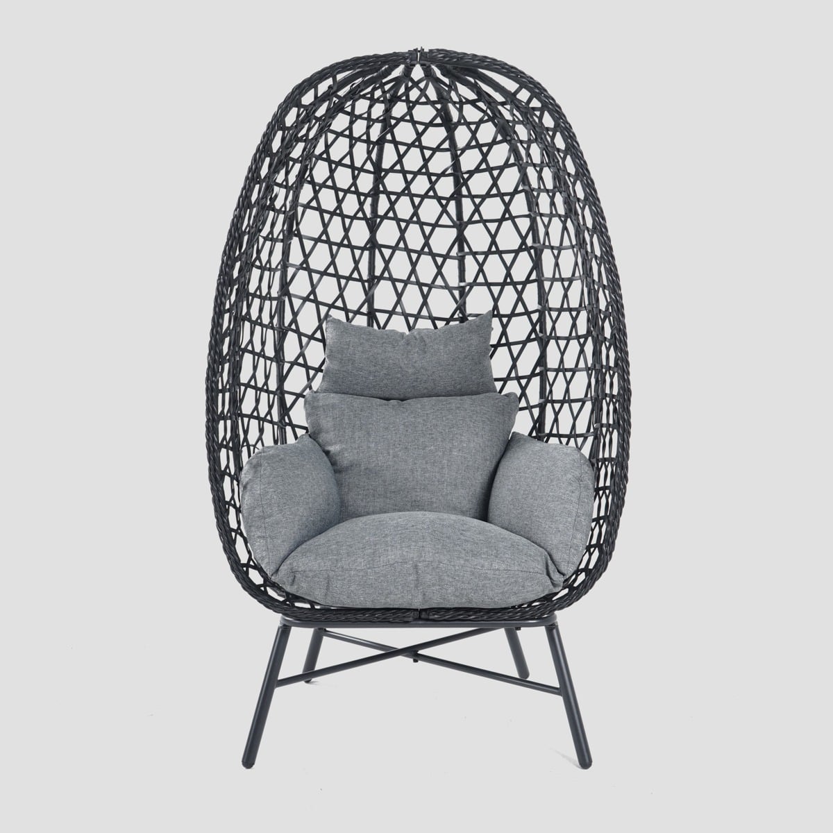 Paraiso Armchair Black with Grey Cushion 85x67x144 cm