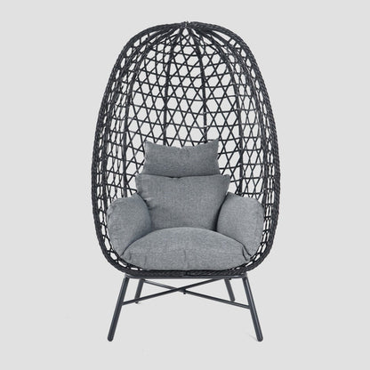 Paraiso Armchair Black with Grey Cushion 85x67x144 cm