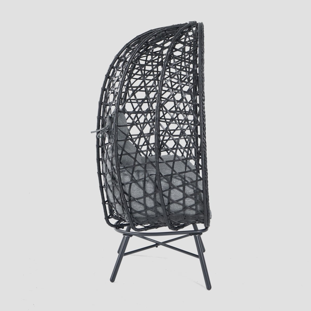 Paraiso Armchair Black with Grey Cushion 85x67x144 cm