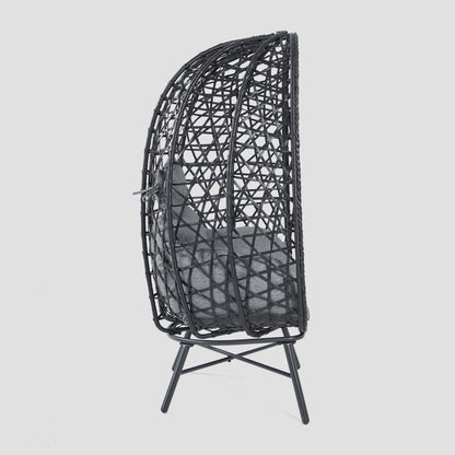Paraiso Armchair Black with Grey Cushion 85x67x144 cm