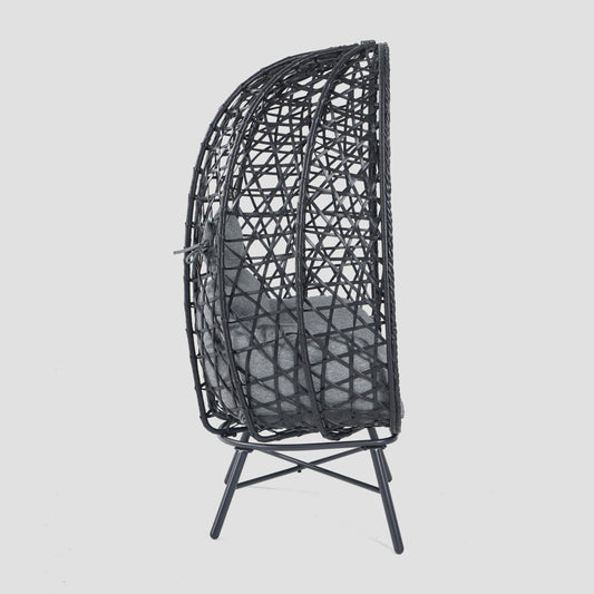Paraiso Armchair Black with Grey Cushion 85x67x144 cm