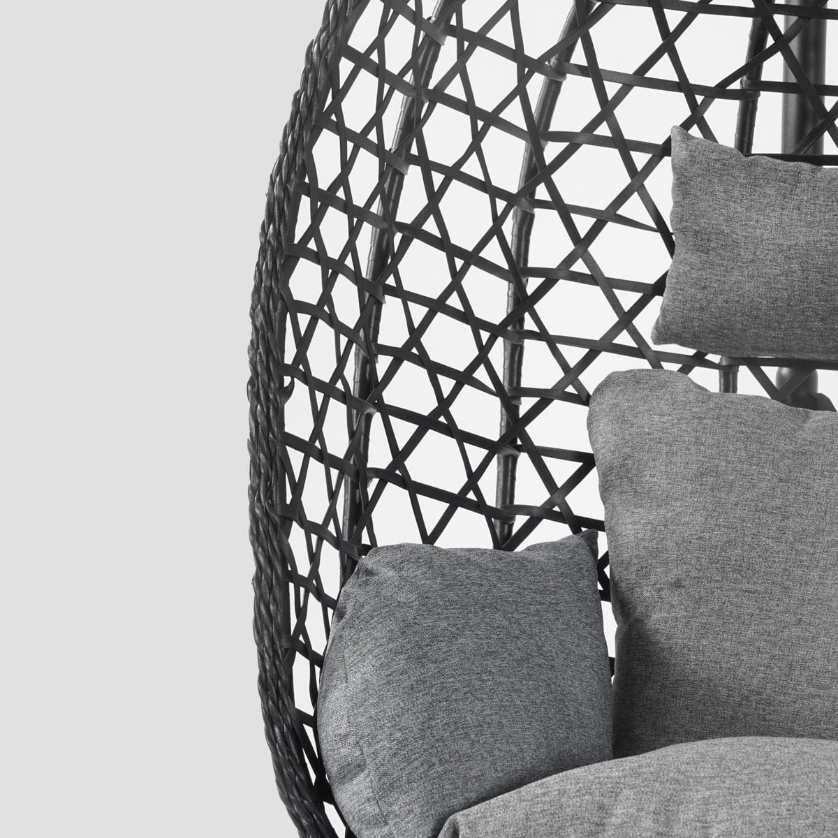 NIDO Outdoor Swing Black with Grey Cushion 104x106x184 cm
