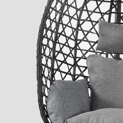 NIDO Outdoor Swing Black with Grey Cushion 104x106x184 cm