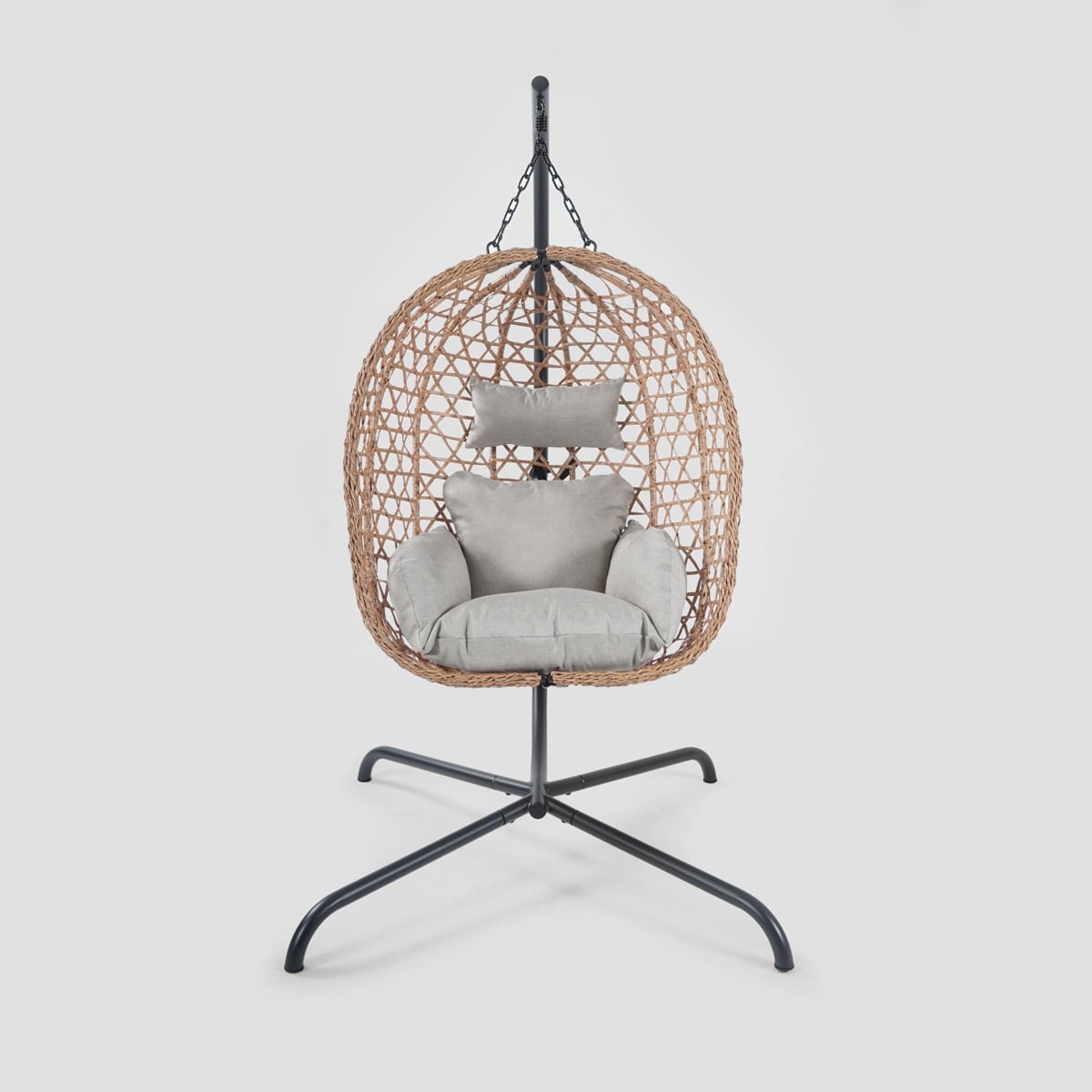 NIDO Natural Outdoor Swing with Beige Cushion