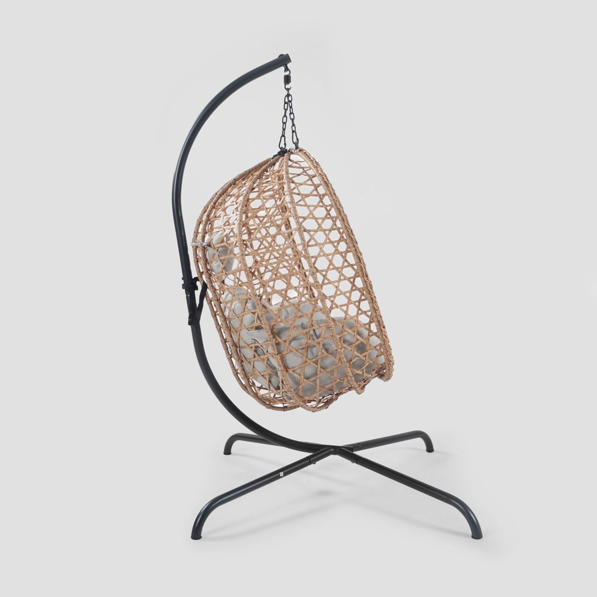 NIDO Natural Outdoor Swing with Beige Cushion
