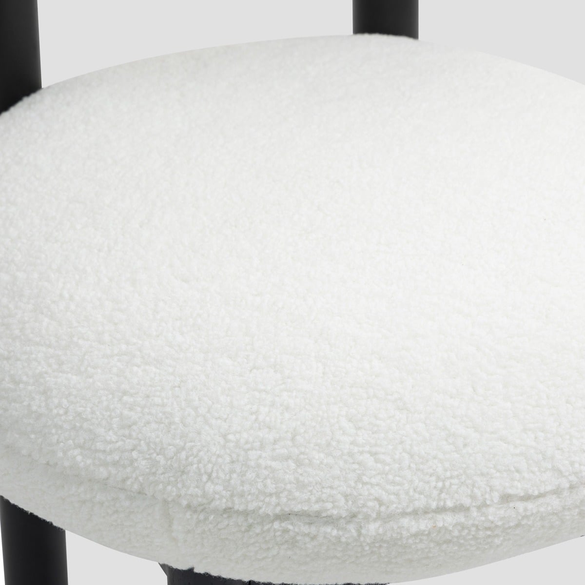 PACIS Ecru Chair with Wraparound Backrest and Black Wooden Legs