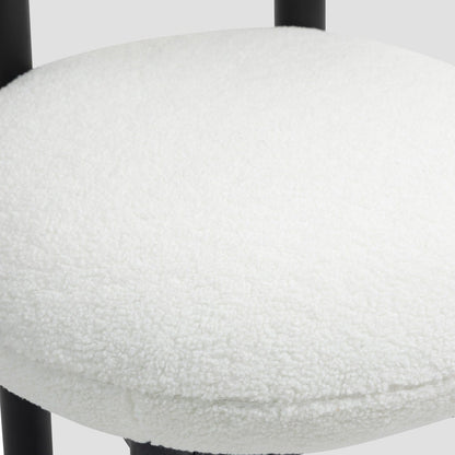 PACIS Ecru Chair with Wraparound Backrest and Black Wooden Legs