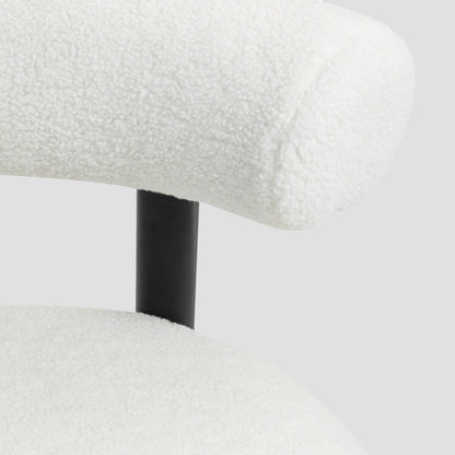 PACIS Ecru Chair with Wraparound Backrest and Black Wooden Legs