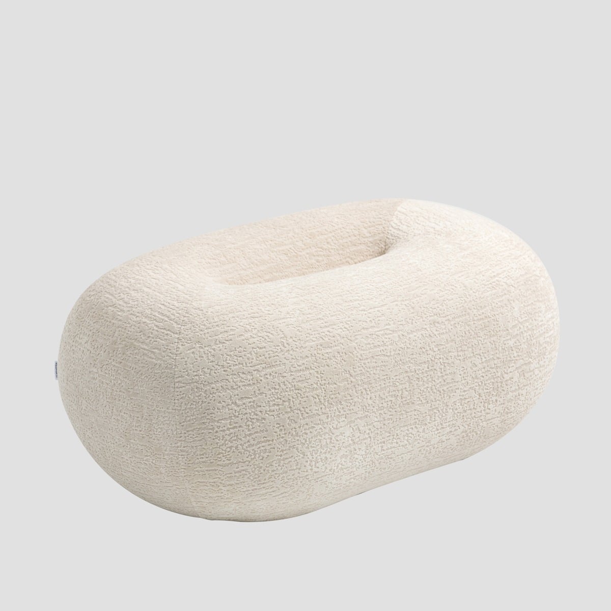 LUNCTA Pouf Ecru 82x52x34 cm Comfortable Modern Accent