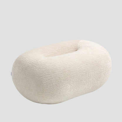 LUNCTA Pouf Ecru 82x52x34 cm Comfortable Modern Accent