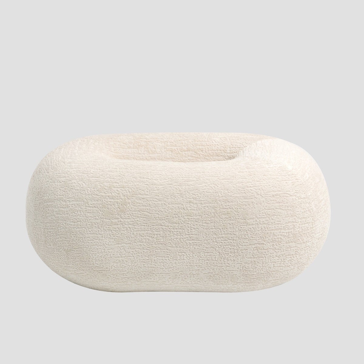 LUNCTA Pouf Ecru 82x52x34 cm Comfortable Modern Accent