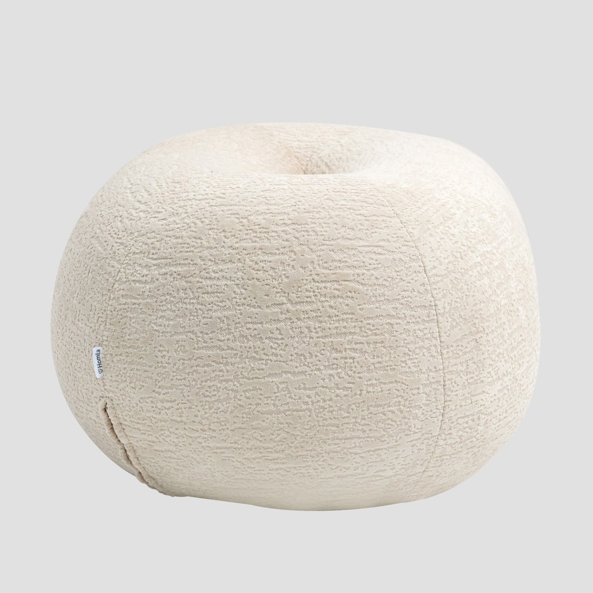 LUNCTA Pouf Ecru 82x52x34 cm Comfortable Modern Accent