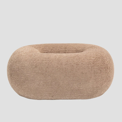 LUNCTA Beige Pouf 82x52x34 cm