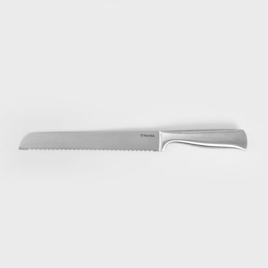 RIGEL Bread Knife Silver 32 cm - Serrated Stainless Steel