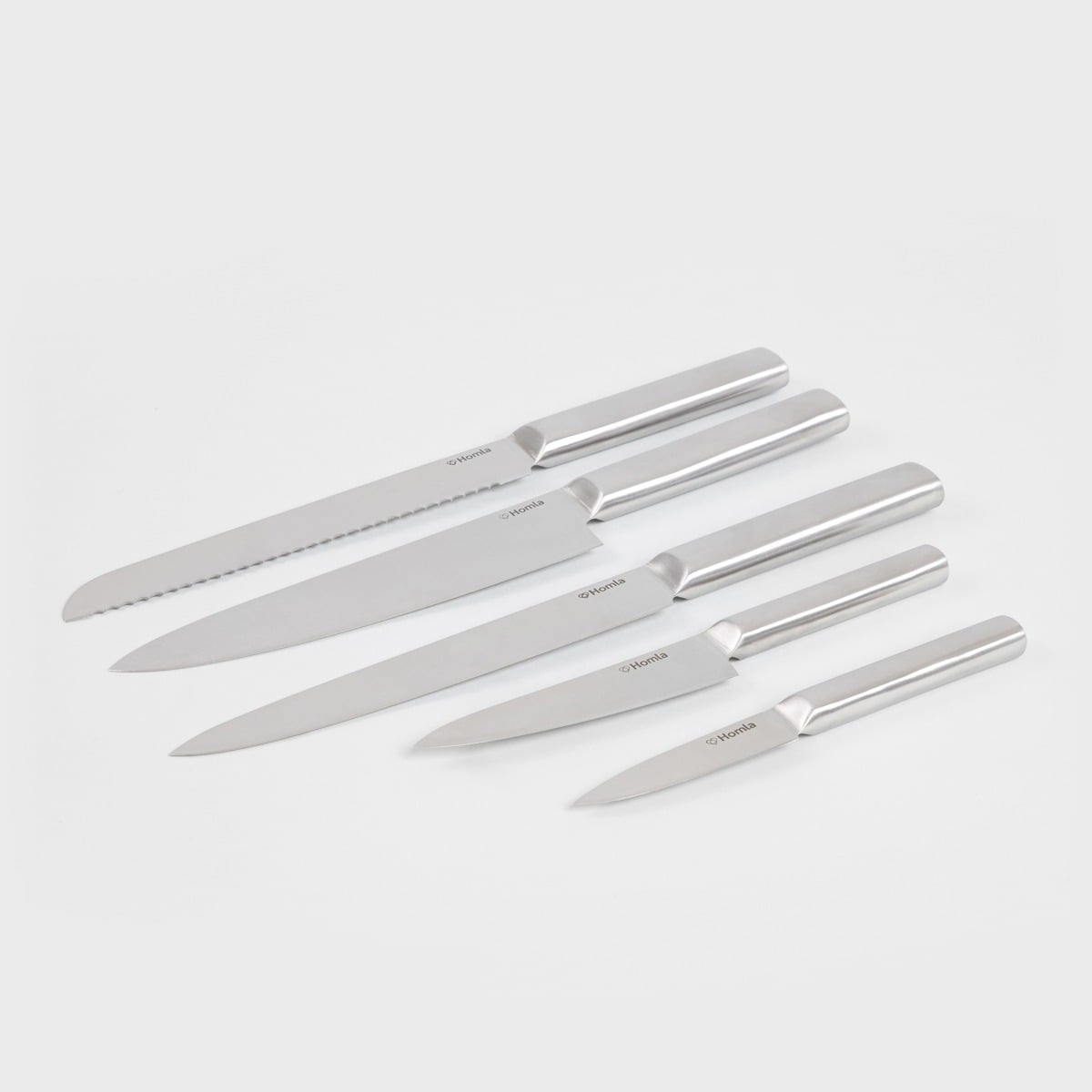 Set of knives Masterset 6-Piece Silver Knife Set in Wooden Block