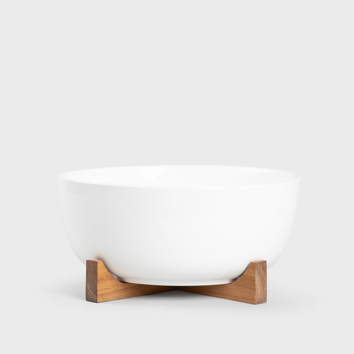 MOOKA Ceramic Bowl on Stand - White Porcelain Serving Dish