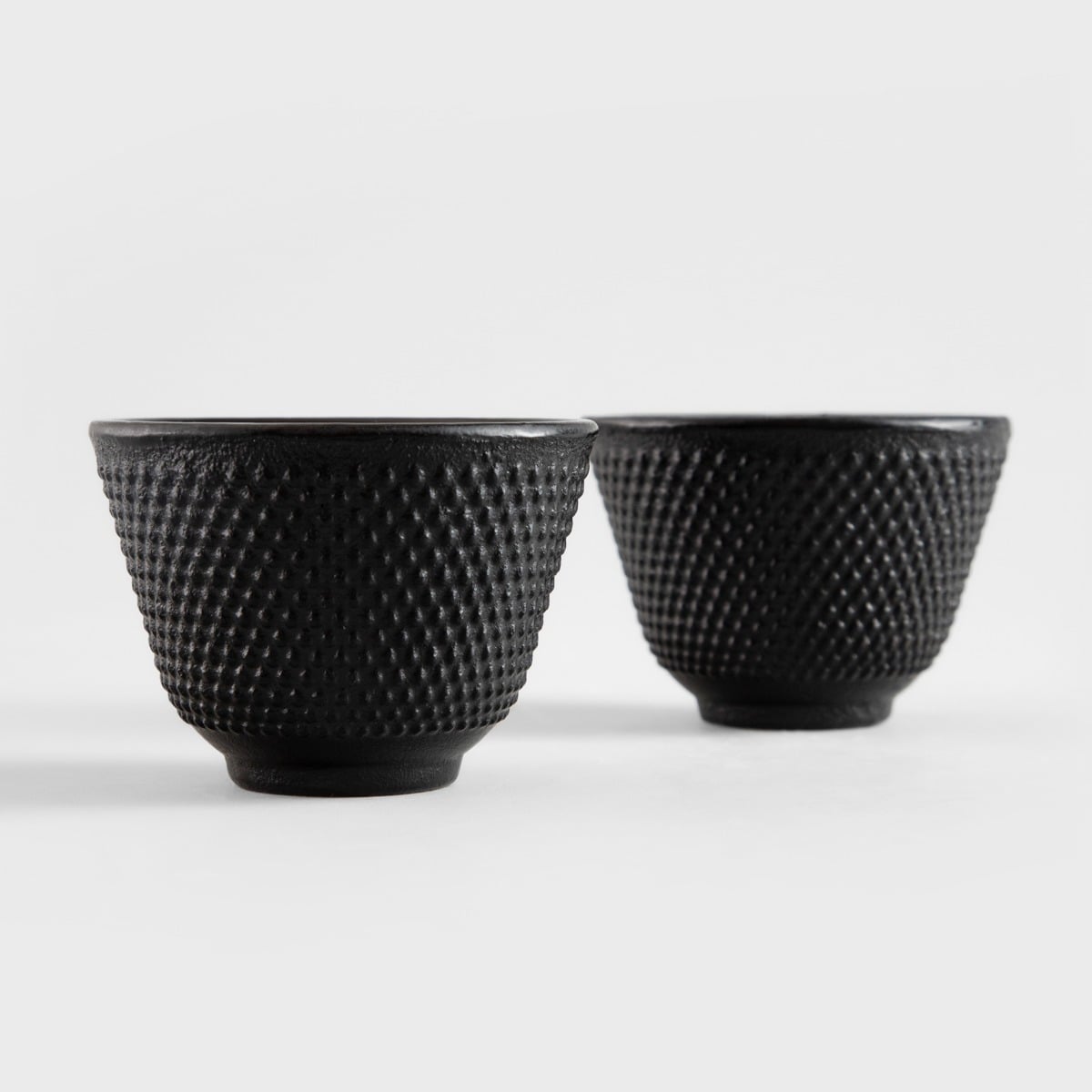 ANDREAS Black Tea Bowls Set of 2 - 60ml Cast Iron Cups