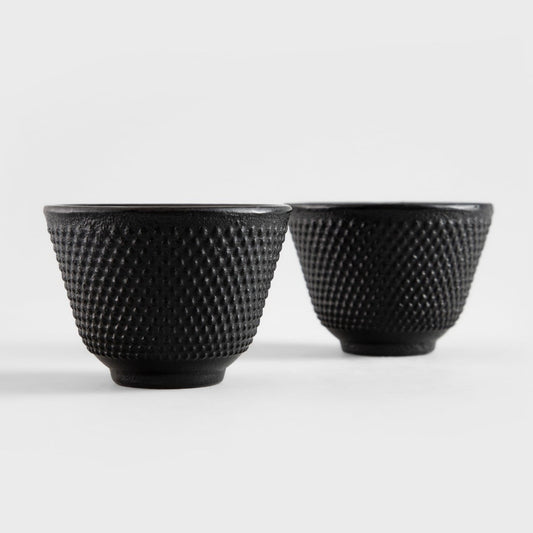 ANDREAS Black Tea Bowls Set of 2 - 60ml Cast Iron Cups