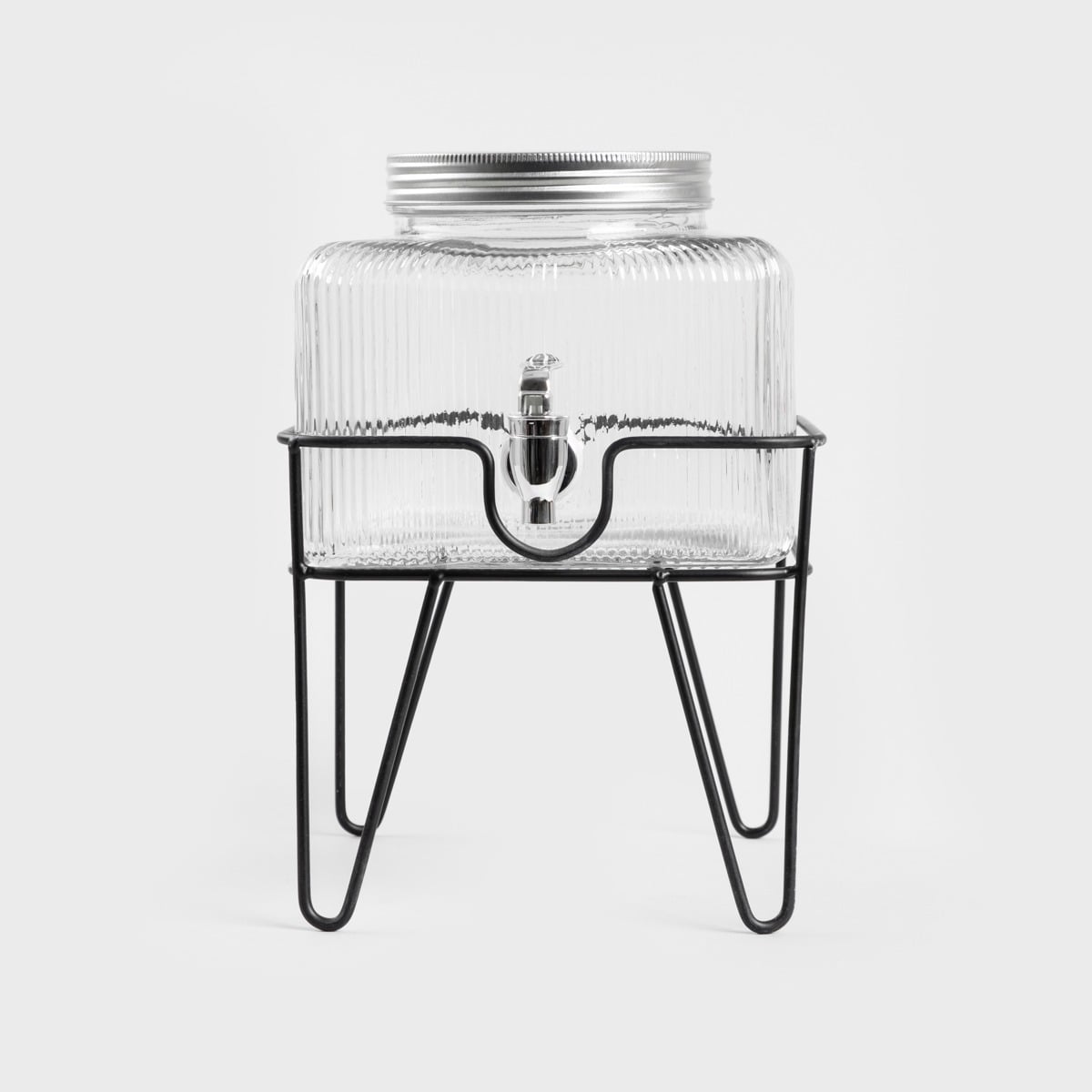 Calore Fluted Glass Beverage Dispenser on Stand 3.5L
