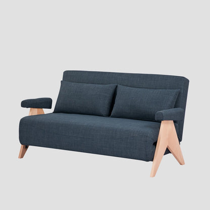 CALORE 2-Seater Sofa with Sleeping Function Navy Blue