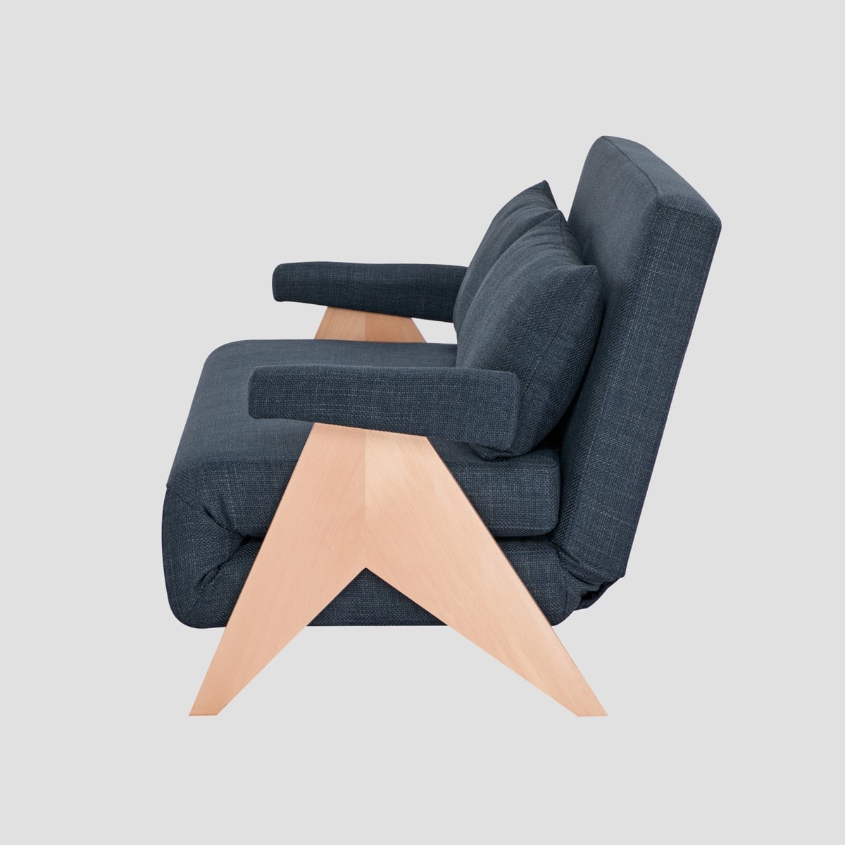 CALORE 2-Seater Sofa with Sleeping Function Navy Blue