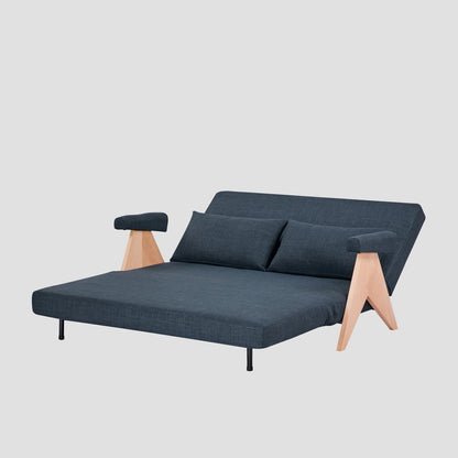 CALORE 2-Seater Sofa with Sleeping Function Navy Blue