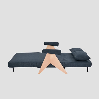 CALORE 2-Seater Sofa with Sleeping Function Navy Blue
