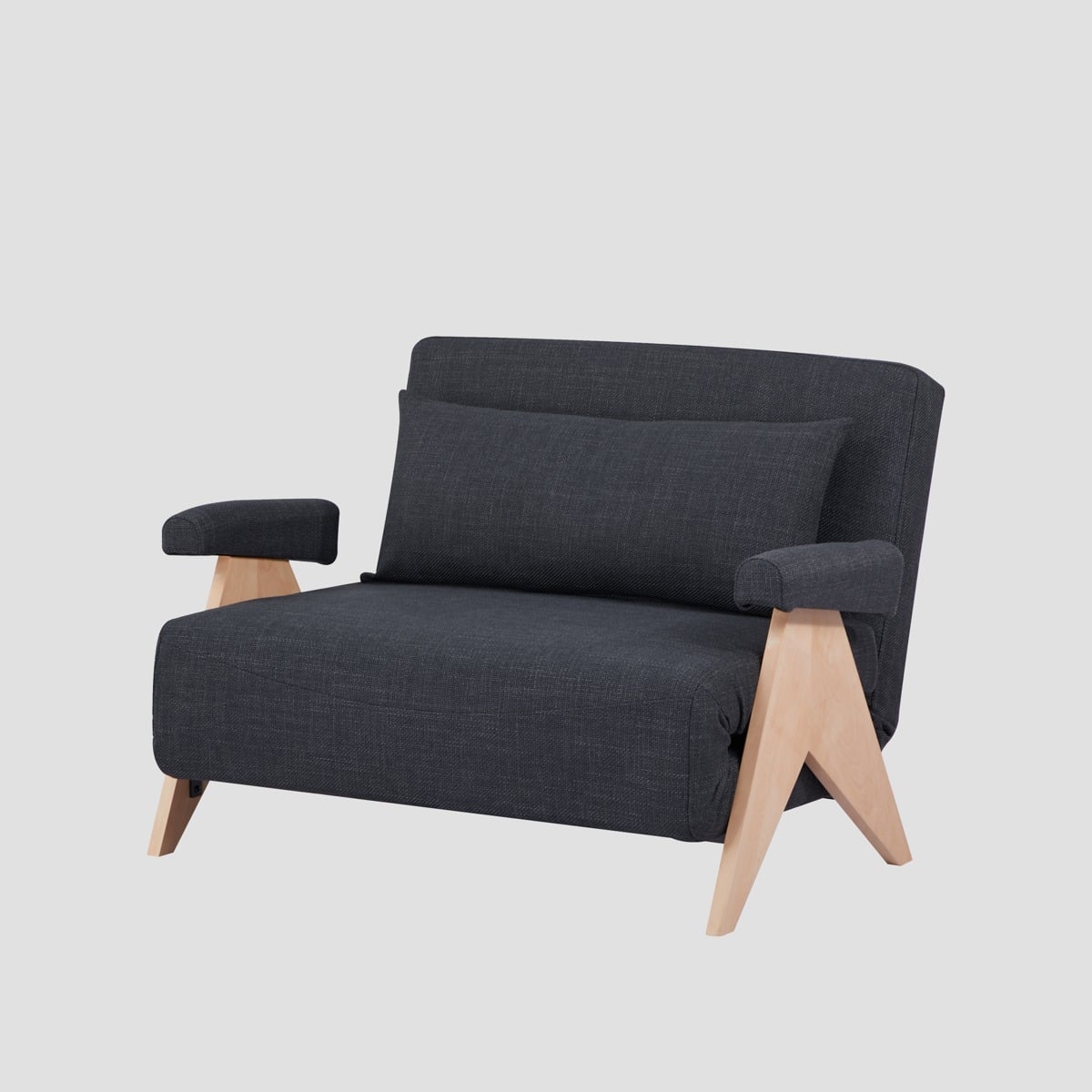 CALORE 1-Seater Sofa with Sleeping Function Dark Grey